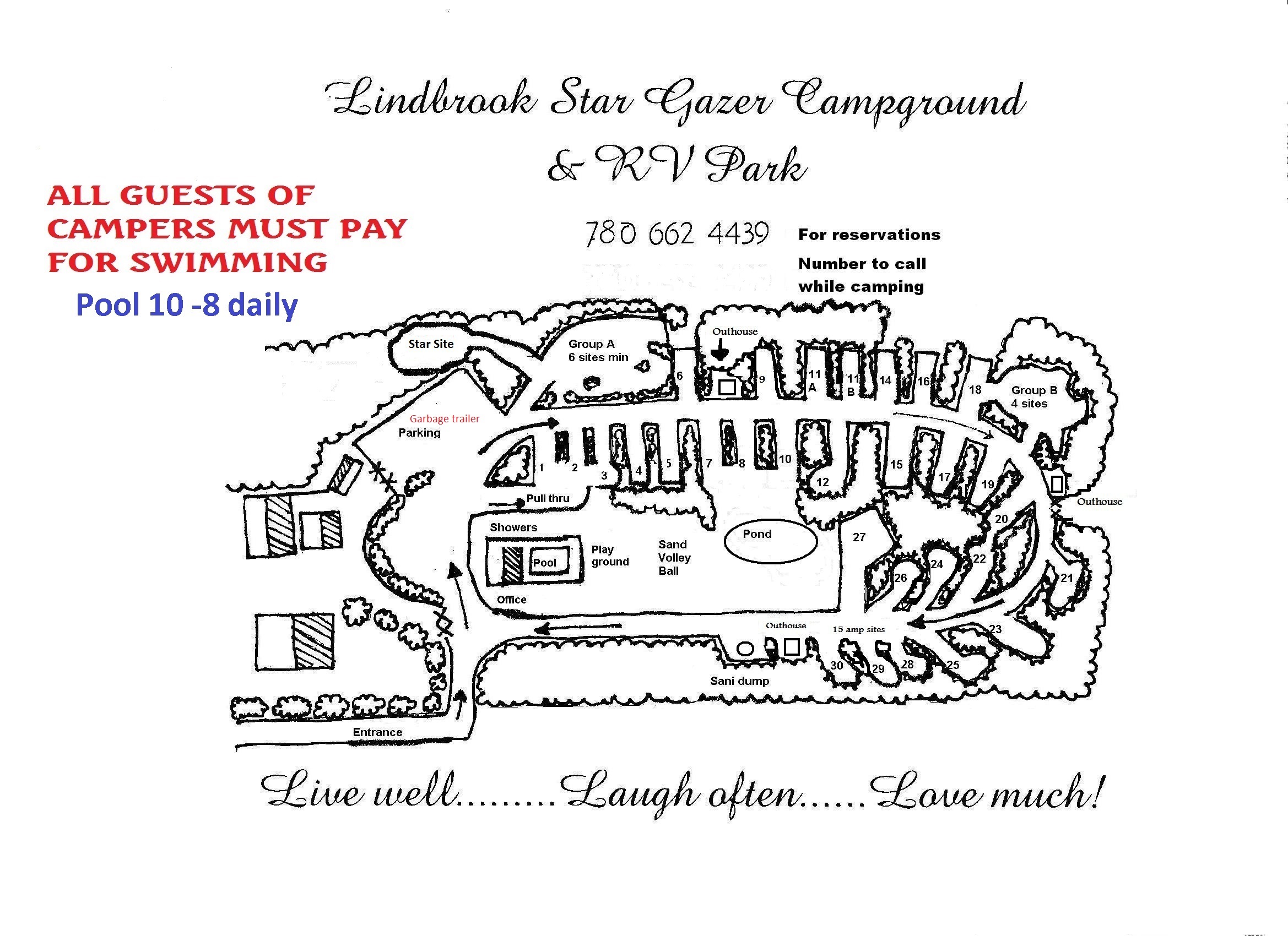 Camp Site Pictures to the Lindbrook Star Gazer Campground